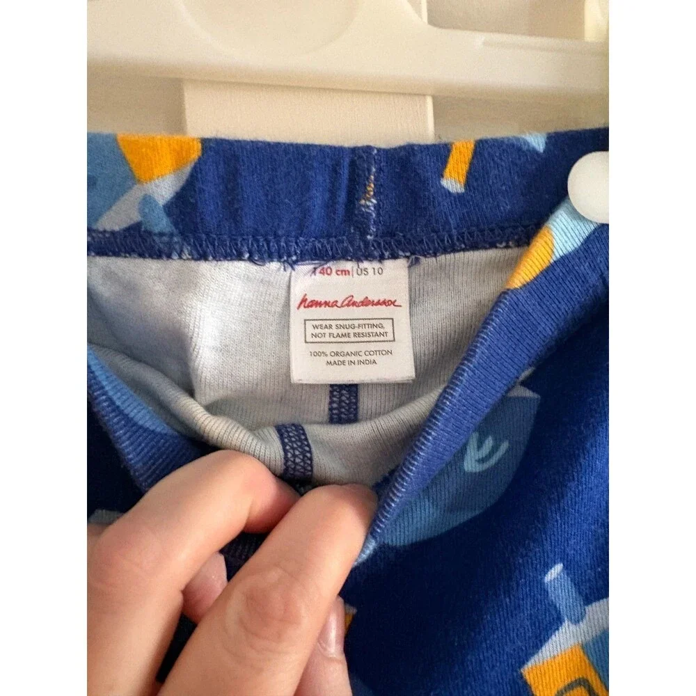 Hanna Andersson 2Pc Pajamas Long Sleeve Hanukkah Dreidel PJ Set Sz 140 Cm US 10